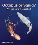 Compare and contrast Octopuses and squids. These marine invertebrates have eight arms, but one also has two tentacles. One prefers walking and the other swimming.

