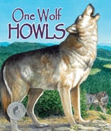 Rhythmic text takes readers through 
the months as one lonely wolf 
howling in January becomes three 
wolves barking in the crisp March air, 
six napping in the warm June weather, 
and a pack-wide celebration in 
December. 